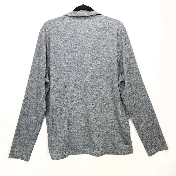 Reebok Men’s Large Long Sleeve Pullover Quarter Zip Training Sweatshirt Gray - Picture 2 of 13